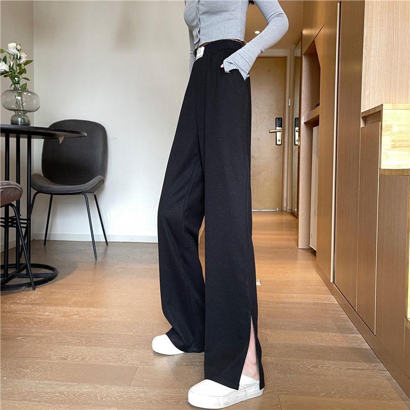 Sports Pants Women's Split Wide Legs High Waist Slimming Loose Straight Casual Pants Women's Wild Guard Pants Women