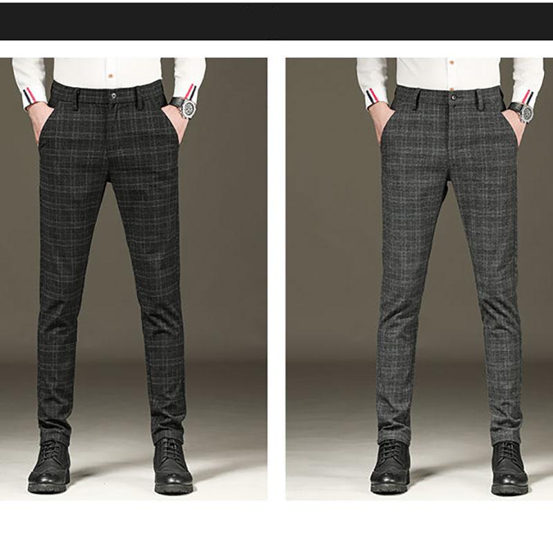 Spring and Summer Plaid Casual Pants Men's Thin Business Straight Loose Pants