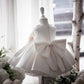 Children's Dress Princess Skirt Flower Girl Wedding Birthday Baby Sweet Dress Girl Piano Host Performance Costume Round Neck Sleeveless Bow Decoration