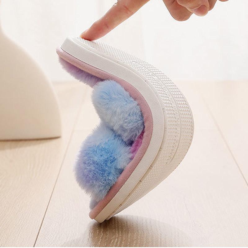 Winter Wool Slippers Women Wear Indoor Non-slip Home Household Warm Cotton Shoes