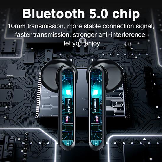 Wireless Headset Bluetooth Power Display Touch Sports Headphone Waterproof Stereo In-ear Earphones