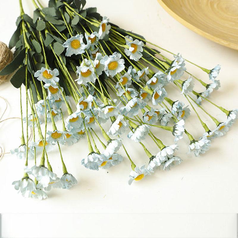 Artificial Flower Small Daisy Fake Flower Home Decoration Flower Silk Flower American Chamomile Dried Flower Countertop Display Bouquet Wildflower
