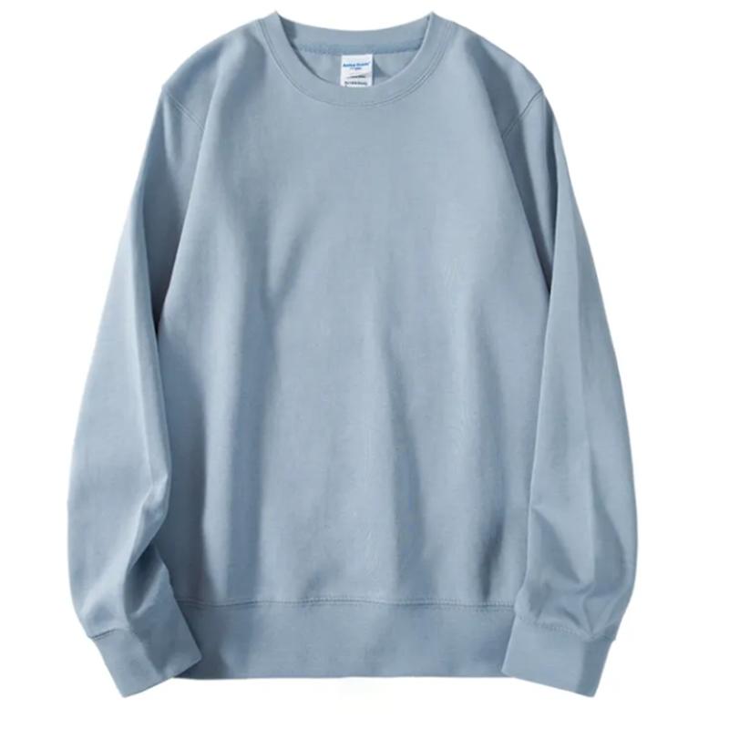 Healthy Sweatshirts Full Color Cotton Round Neck Sweater Pure Color Casual Sports Long-sleeved Tops Autumn