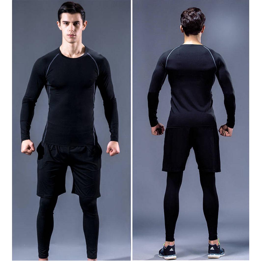 Men Sportswear Compression Sport Suits Quick Dry Running 5 Sets Sports Joggers Training Gym Fitness
