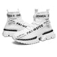 Fashion High-top Breathable Flying Woven Socks, Spring and Autumn Thick-soled Martin Men's Shoes