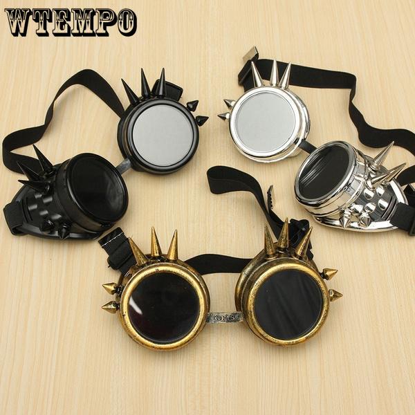 WTEMPO Welding Cyber Goggles Goth Steampunk Cosplay Goth Antique Victorian With Spikes