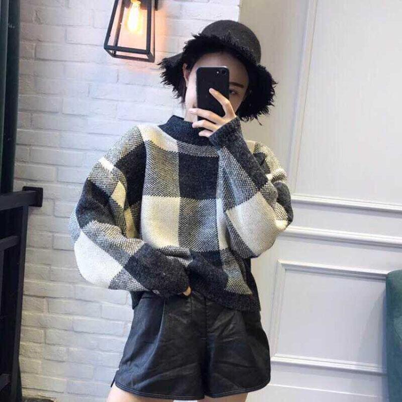 Autumn and Winter Loose Sweater Short Sweet Style Top Simple Loose Female Jacket