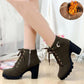 Plus Size 35-41 Winter Casual Women Pumps Warm Ankle Boots High Heels Snow Martin Shoes Botas  Muje