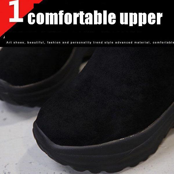 Thick-soled Ankle Boots Inner Heightening Suede Casual Snow Boot Plus Velvet Inner Martin Boots Women Soft Sole  Winter Footwear