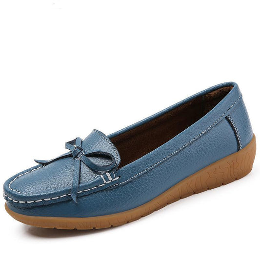 Women's Leather Shoes Single Shoes Tendon Sole Comfortable Work Shoes Non-slip Shoes Flat Casual Shoes Soft and Comfortable