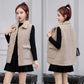 Spring and Autumn Short Lamb Hair Vest Women Fashion Casual Sleeveless Cardigan Sweater