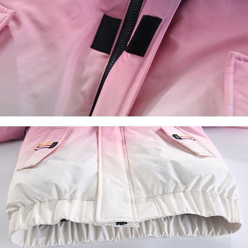 Girls' Warm Cotton Coat Winter Clothing Plus Velvet Thickening Girls Windproof Padded Jacket