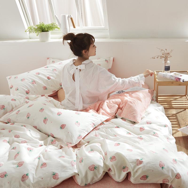 4pcs Cotton Bed Cover Bedding Sheet Sets Wedding Bed Sets