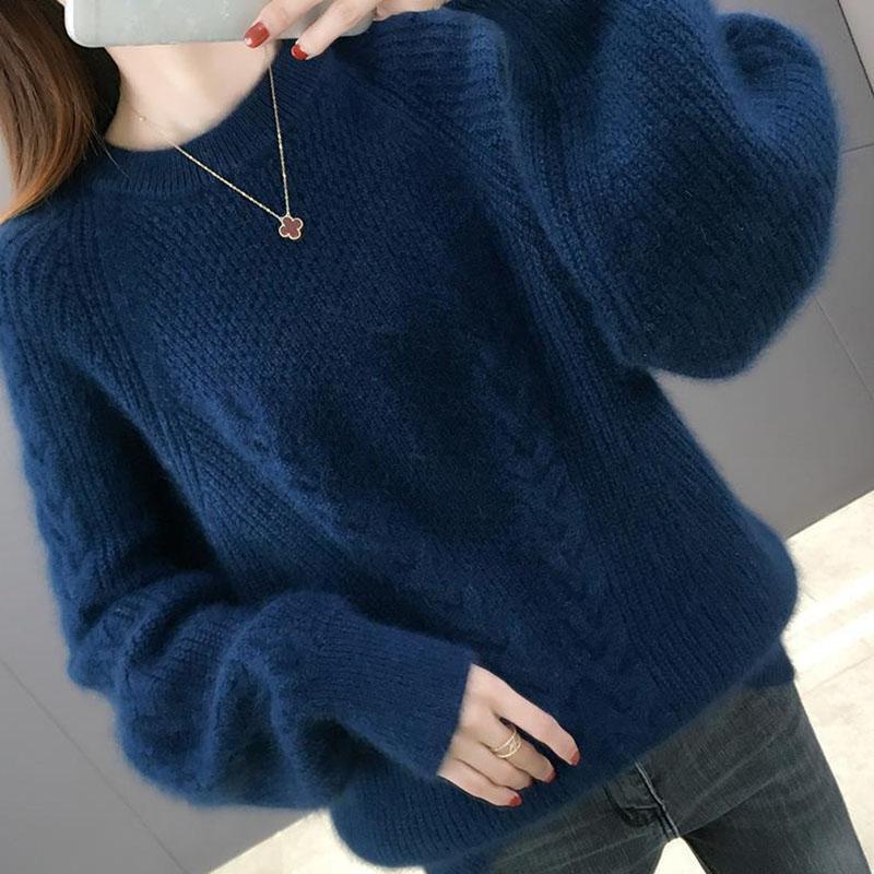 Round Neck Pullover Sweater Ins Women's Forest Loose Outer Wear Autumn and Winter New Lazy Style Knitted Bottoming Shirt