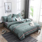 4Pcs Simple Striped Bedding Set Quilt Cover Bed Sheet Pillowcases 5 Size Bedspread