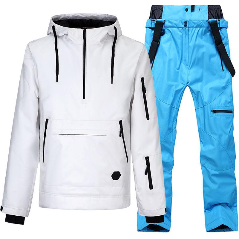Winter Windproof and Waterproof Ski Suit Suit Unisex Veneer Waterproof and Cotton Wear-resistant Couple Ski Hoodie Suit