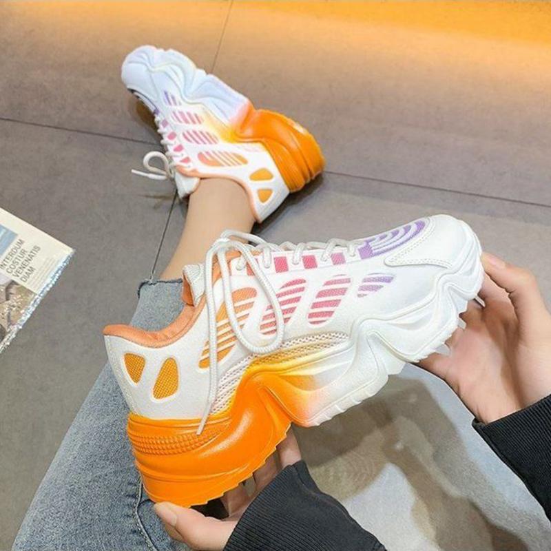 Harajuku Style Spring  Summer All-match Candy Color Increased Thick-soled Korean Casual Fashion Sneakers