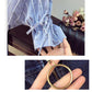 Pofulove 2 Piece Skirt Set Women Summer Half Sleeve Striped Shirt Denim Skirt Two Piece Set for Work