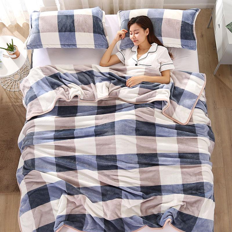 Super Soft Flannel Double-layer Thick Fluffy Blanket To Keep Warm In Winter Breathable Blanket Coral Fleece Pad Blanket Blanket Siesta Blanket