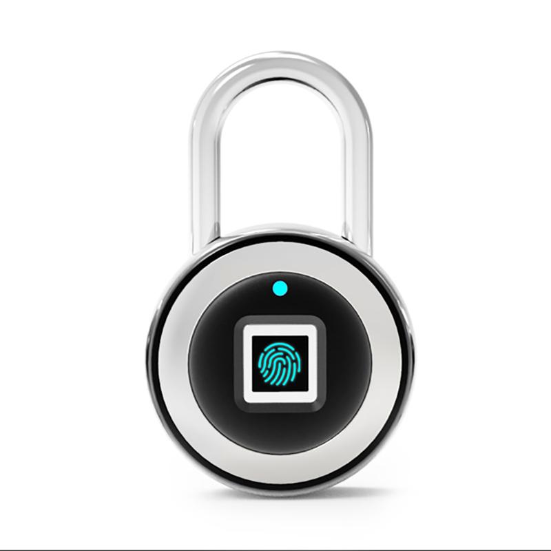 Fingerprint Padlock Intelligent Small Lock Dormitory Cabinet Lock Password Fingerprint Anti Theft Lock Warehouse Gym Fingerprint Padlock