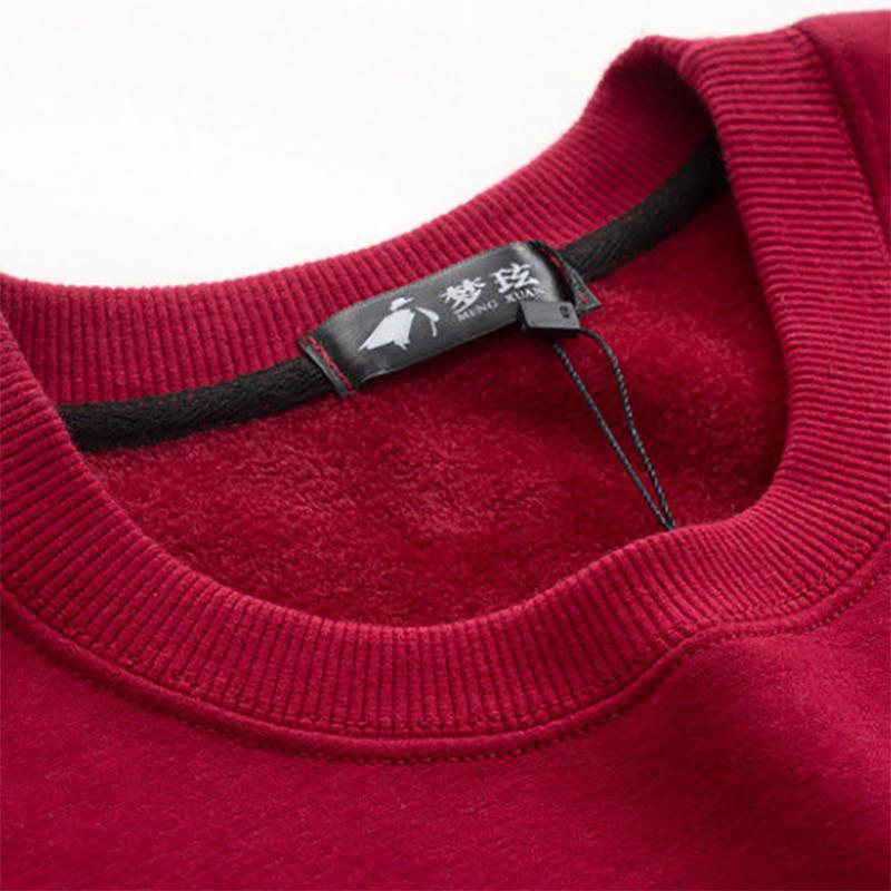 Men's Sweatshirts Thick Youth Warm Pullover Sweater Cotton Plus Velvet Plus Fat O-neck Loose Sweater
