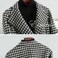 Autumn and Winter Thick Woolen Coat Loose Houndstooth Woolen Coat Women's Mid-length Warm Coat Ladies Temperament Coat