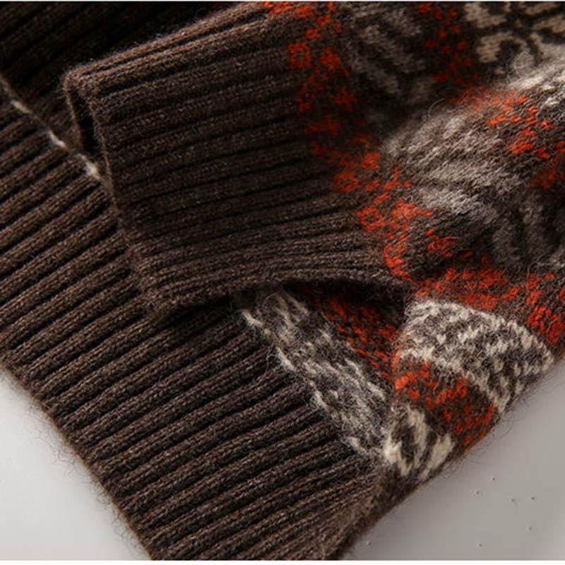 Autumn and Winter Turtleneck Sweater Women's Pullover Thickened Outer Wear Loose Large Size Jacquard Urban Women Base Sweater