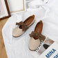 Loafers Flat Round Toe Single Shoes Women Shallow Mouth Flat-heeled Soft-soled Peas Shoes Sweet Bow Work Shoes Comfortable and Light