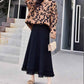 Autumn and Winter Knitted Skirts Women's Mid-length Winter Skirts, A-line Thick Woolen Yarn Winter Sweaters Skirts Long Skirts