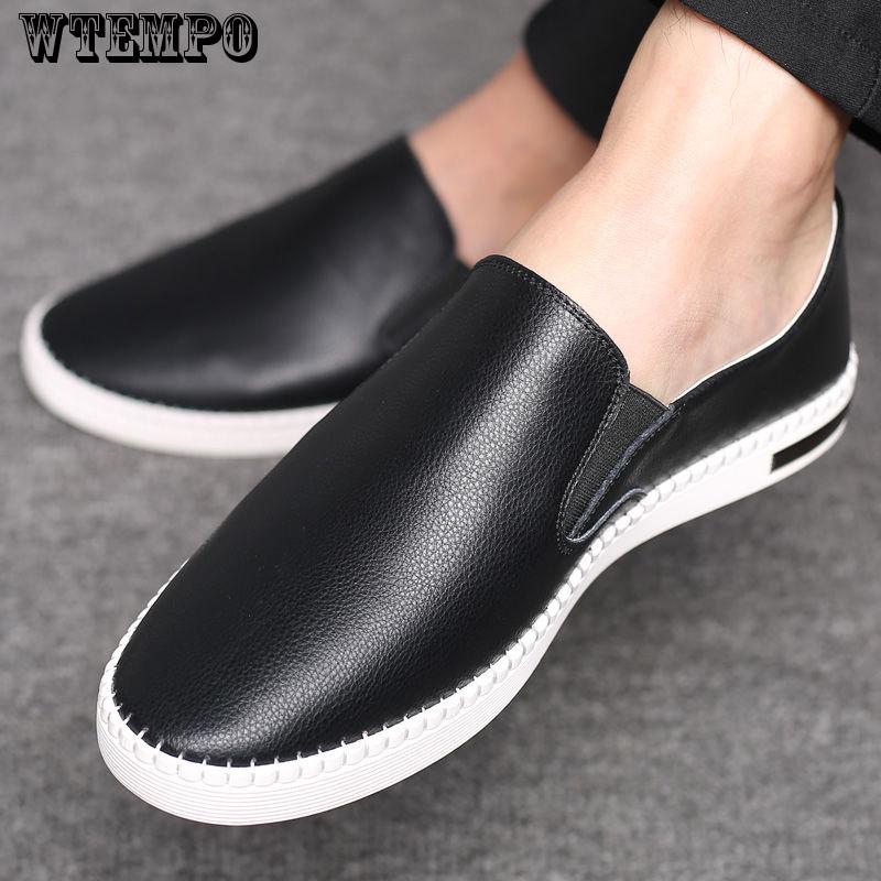 Leather Casual Shoes Men Sneakers White Comfortable Breathable Sneakers Outdoor Shoes