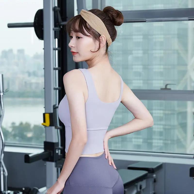 Women Front Zip Sports Bra Push Up High Impact Wireless Padded Tank Top for Running Fitness Workout