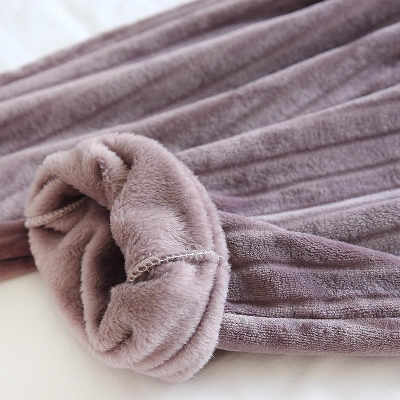 Winter Pajamas Suit Thick Velvet Flannel Sleepwear Set Women Warm Home Wear Coral Fleece Long Sleeve Tops Pants Sleep Shirt Casual Loose Nightwear