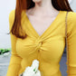 Deep V-neck Cross Short Lazy Wind Pullover Sweater Women Jumper Knitting Slim Short Top