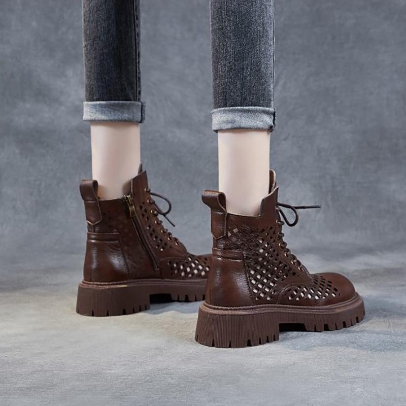 Women's British Wind Boots Platform Hollow Martin Boots Spring Sandals