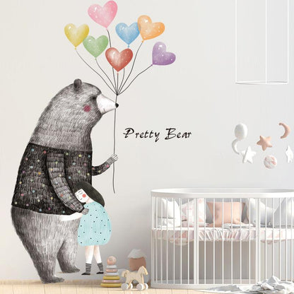 Bedroom Layout Decoration Wallpaper Cute Animal Waterproof Flat Surface Detachable Decorative Stickers Wall Stickers