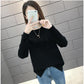 Autumn and Winter Fashion Sweater Knitted Beading Decoration Bottoming Shirt Solid Color All-match Blouse