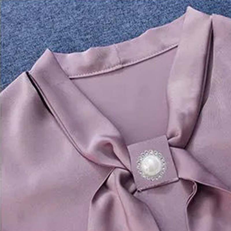 Spring and Autumn Loose Top Women's Long-sleeved Chiffon Shirt All-match T-shirt