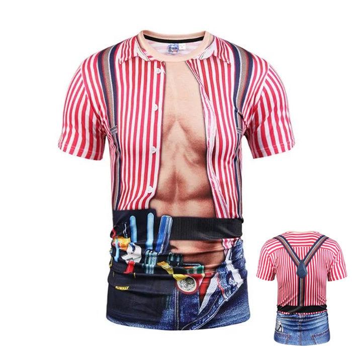 Men's clothing summer short-sleeved T-shirt large size 3D printed half-sleeved T-shirt clothes