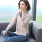 Winter Women Short Mid-High Collar Pullover Sweater Button Twist Loose Office Undershirt