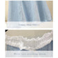 Fashion Lace Stitching One-shoulder Denim Dress Buttoned A-line Skirt Small Summer