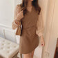 Chiffon Dress Women's Summer Dress long Sleeve Knee-length Daily Wear Office Dating Party