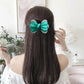 Small Bow Hairpin Rhinestone Spring Clip Meatball Hair Clip Headdress Flower Ponytail Hair Ornament Ladies Hairpin