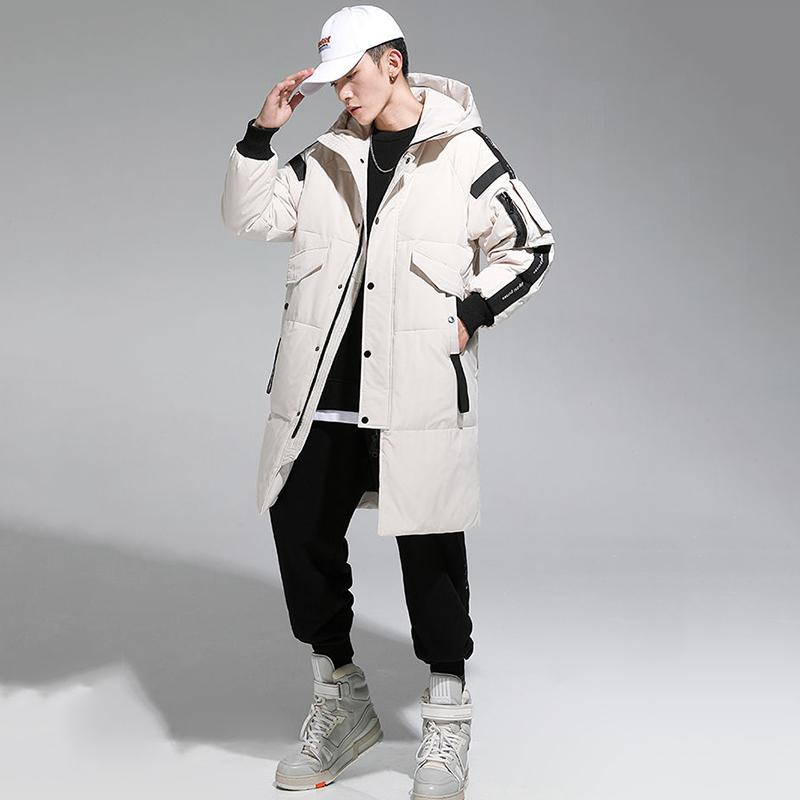 Over The Knee To Overcome The Thick Mid-length Men's Down Jacket Winter White Duck Down Jacket