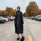 Casual Loose Argyle Hooded Parkas Women Fashion Solid Thick Long Coats Women Elegant Tie Belt Cotton Jackets Female Ladies
