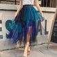 Fashion Tutu Tulle Skirt Women Long Skirt 2020 High Waist Pleated Skirt Female School Sun Spodnica