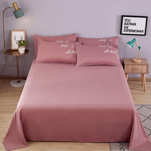 Cotton Single-piece Bed Sheet Two Pillowcases Single Double Bed Four-season Universal Bed Sheet Three-piece Bed Home Textiles
