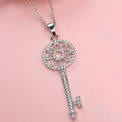 Diamond Garland Key Necklace Female Long Chain Fashion Sweater Chain