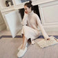 Round Neck Vertical Sweater Women Long Pullover Knit Tops Winter Bottoming Dress Knitted Lady