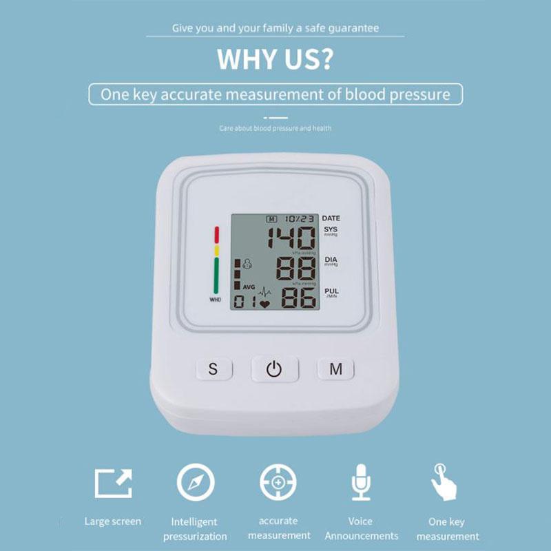 Medical Blood Pressure Meter Sphygmomanometer Upper Arm Intelligent Digital Pressure Monitor with Broadband