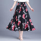 Women's Summer High Waist  Pleated Floral Skirt  Mid-length A-line Draping Chiffon Fairy Dress Beach Vacation Daily